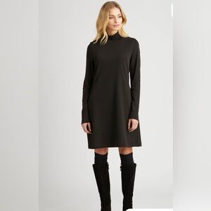 Indigenous Fair Trade Fashion Chestnut Turtleneck Dress Organic Cotton Lagenlook